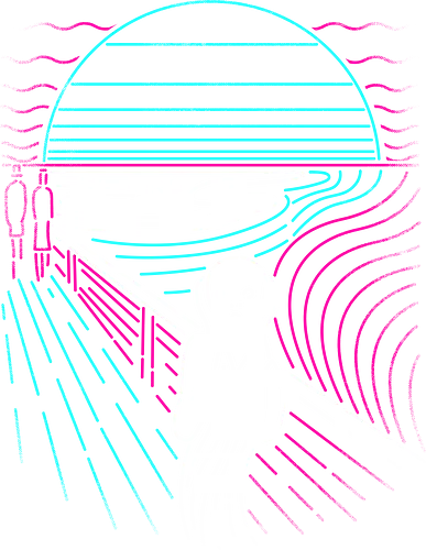 Screaming Neon - Der schreie, Edvard Munch, 80s, neon, fun, scream