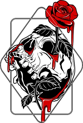 Rosenrot - rose, tod, skull, schädel, dth