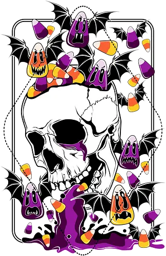 Sugar rush - skull, schädel, sweets, Sugar skull, candy corn