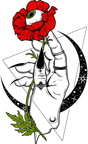 I've seen it all - rose, flower, illustration, dark, goth