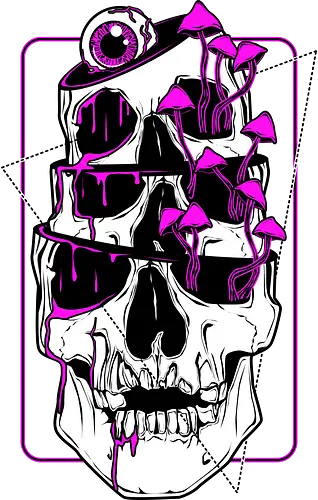 False Awakening Loop - skull, shroom, Mushrooms, pilze, schädel