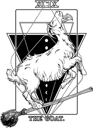 The Goat - goat, ziege, besen, tarot, dark