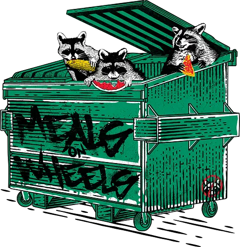 Mls on Wheels - essen, waschbär, raccoon, Trashpanda, trash, müll