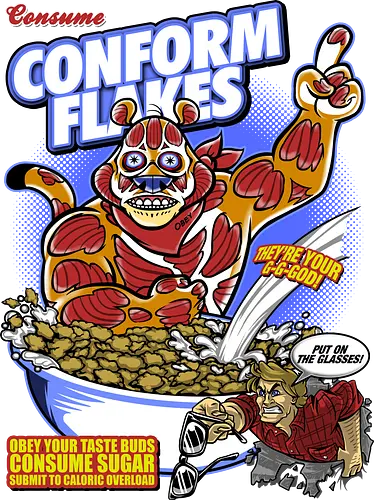 Conform Flakes - obey, they live, flakes, müsli, 80s, cerl