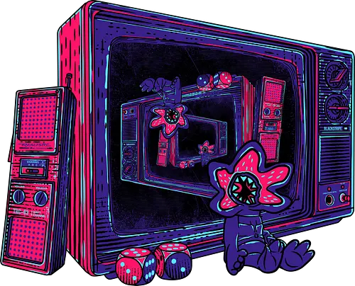 Infinite Upside Down - 80s, neon, stranger, tv, demodog