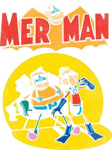 Merman Comic - mermaid man, mermaid, meerjungfraumann, blaubarschbube, barnacle boy, comic, cover, Sponge