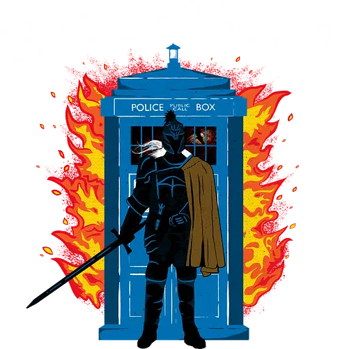 House of the Who - fire, dragon, phone booth