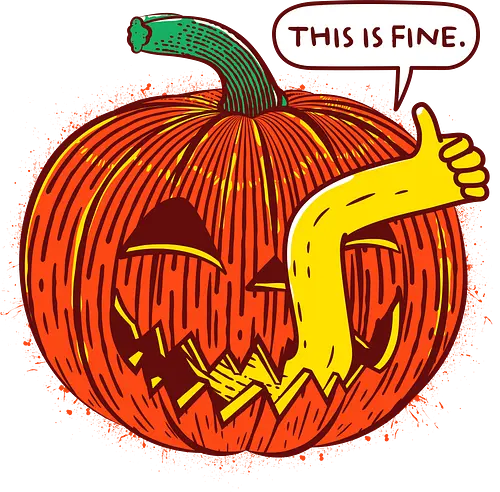 This is fine pumpkin - This is fine, meme, pumpkin, kürbis