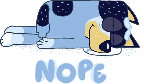 Nope Dad - blue, dog, cartoon