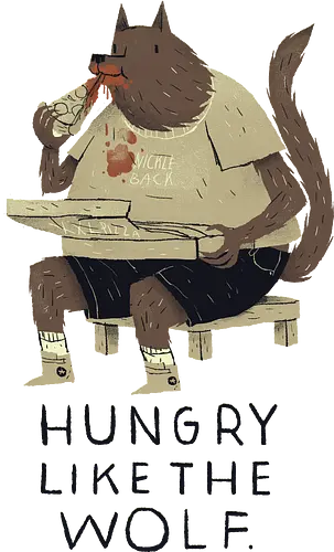 Hungry like the Wolf - wolf, hungry, hangry, food, pizza, nom, essen, hungrig