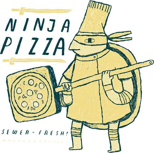 Pizza Ninja - pizza, ninja, turtle, food, fastfood