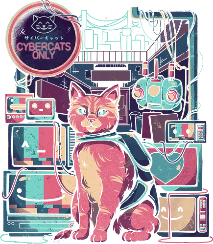 Cybercats Only - cat, katze, stray, cyberpunk