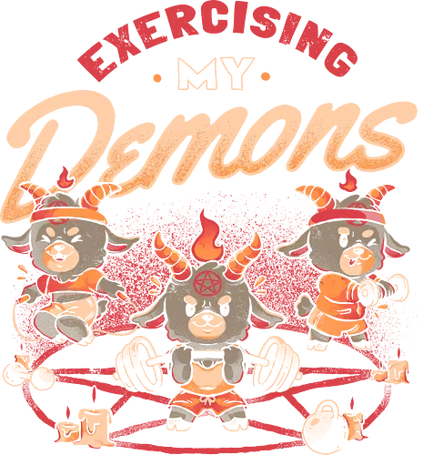 Exercising My Demons - Excercise, demon, sports, pentagram, baphomet