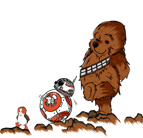 The Adventure of Wookie and Porglet - space opera, space, comic, mashup The Adventure of Wookie and Porglet - space opera, space, comic, mashup
