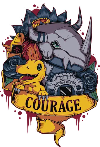 Courage - mut, digital, monster, anime, tattoo