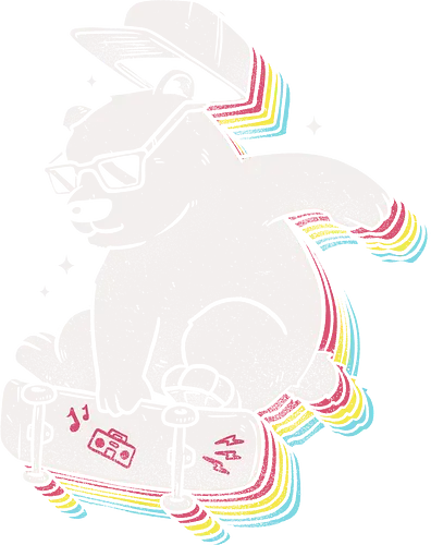 Rainbow Skate Bear - Skating, skateboard, bär, ice, eis, cool