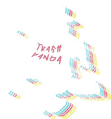 Rainbow Trash Panda - waschbär, raccoon, trash, trash panda, skate