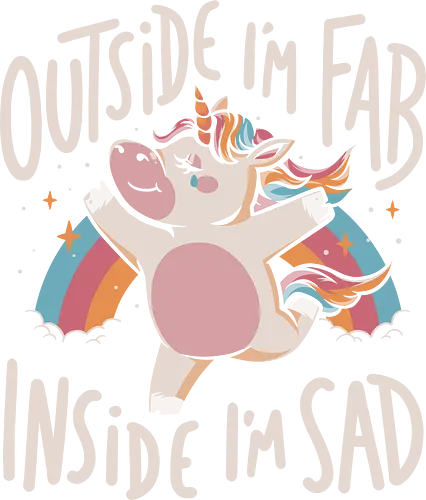 Fab and Sad - unicorn, sad, rainbow, happy, regenbogen