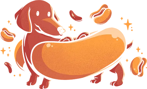 Hot Doggo - Hot Dog, dog, Wiener, hund