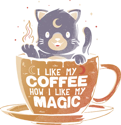 Black Coffee - kaffee, coffee, katze, magic, dark magic