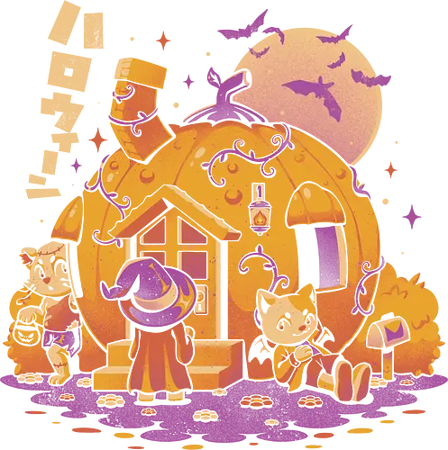 Purrpkin House - purr, pumpkin, kürbis, katze, cat, cute, halloween