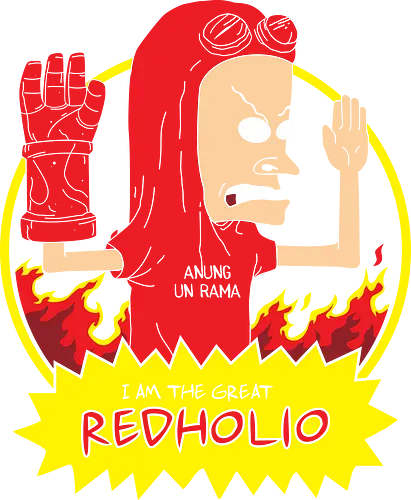 The Grt Redholio - hell, boy, comic, mashup, cartoon, 90s, shirt, bvis, butthd