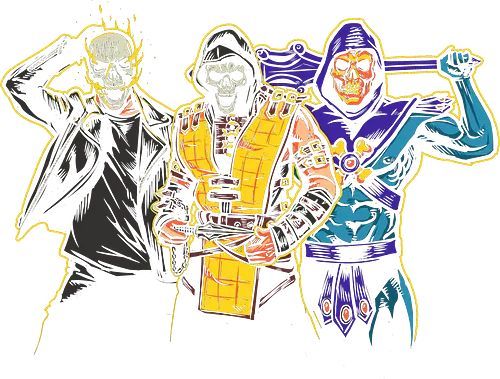 Yearbook Photo - villain, bösewicht, mortal, kombat, ghost, rider, skull