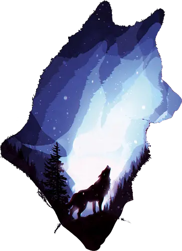 Mystic Wolf - tier, animal, dog, wolf, moon, mond