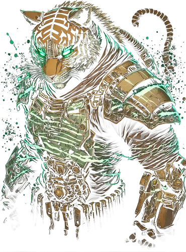 cyber tyger - tiger, cyberpunk, scifi