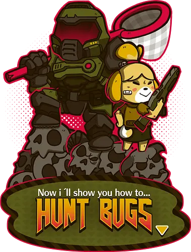 Bug Hunt - gaming, mashup, AC, doom, animal, Crossing, cute, kawaii Bug Hunt - gaming, mashup, AC, doom, animal, Crossing, cute, kawaii
