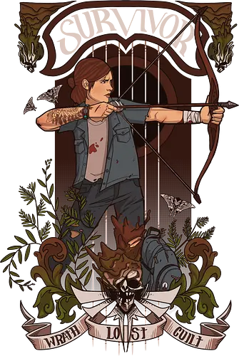 Nouvu Survivor - gaming, ellie, Joel, Survivor, girl power, bow girl, Art nouvux Nouvu Survivor - gaming, ellie, Joel, Survivor, girl power, bow girl, Art nouvux