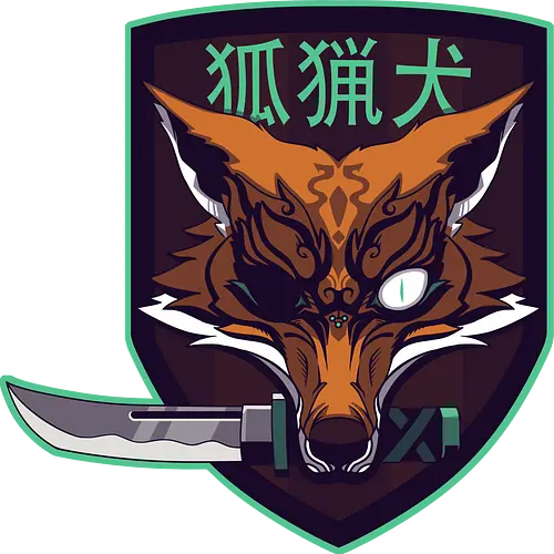 Oni Foxhound - japan, nippon, fox, kitsune, knife, messer, logo