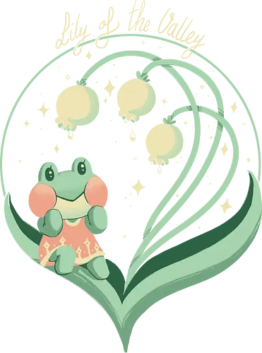Lily of the Valley - lily, Frog, animal, Crossing, flower Lily of the Valley - lily, Frog, animal, Crossing, flower