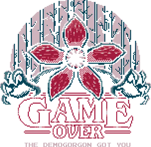 Demogorgon got you - game over, pixel, retro, gaming, stranger, things