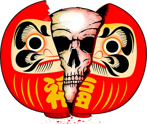 Daruma Skull - daruma, glück, japan, skull, schädel