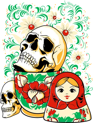 Skull Matryoshka - matroschka, russia, skull, schädel, puppe, Matrjoschka