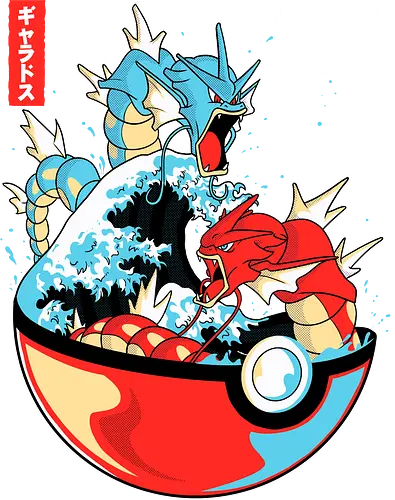 The Great Wave of Gyarados - gaming, pocket, monster, wave, mashup