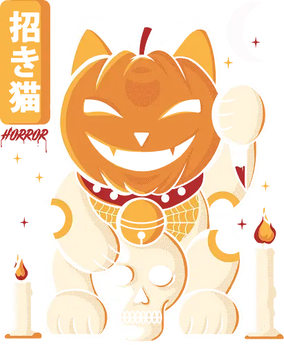 Terror Cat - cat, katze, pumpkin, lucky cat, halloween