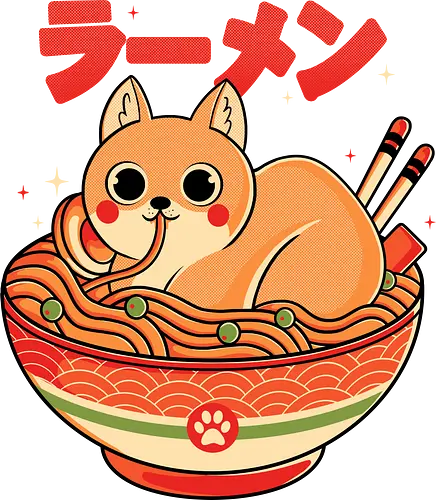 Ramen Cat - cat, katze, ramen, noodle