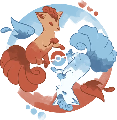 Of fire & Ice - pocket, monster, yin, yang, fox, feuer, eis