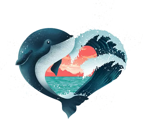 Ocean Love - love, liebe, art, illustration, wal, whale, nature, natur, freedom, meer, ocean, sea, ozean