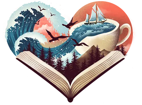 Book Lover - book, books, buch, bücher, birds, tee, entspannung, lesen, bookworm, forest, ruhe, wave, welle, wasser, t, rding