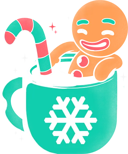 Hot chocolate - Gingy, cup, winter, Gingerbrd man