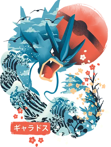 Ukiyo Dragon - pocket, waves, japan, nippon, fujisan, fuji, sakura, water, dragon, monster, wellen, Vaporwave, grt wave