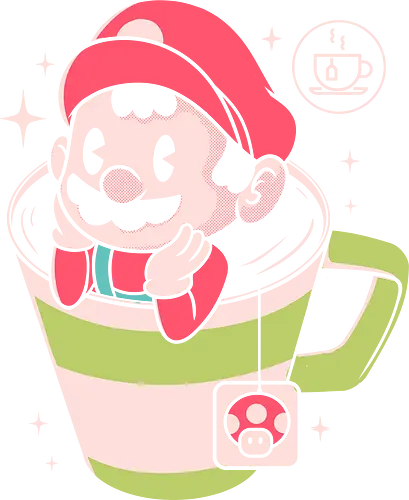 Mushroom T - plumber, coffee, tee, gaming, mushroom, t