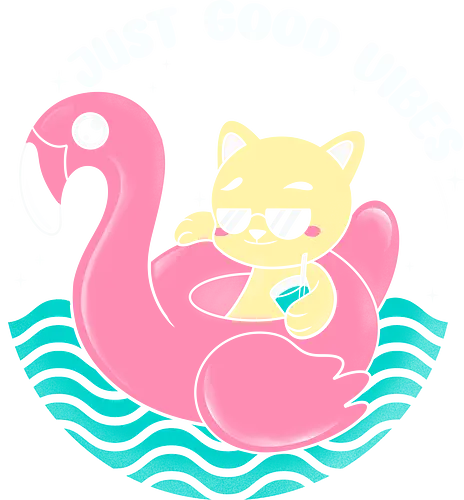 Good Vibes - vibes, flamingo, cat, katze