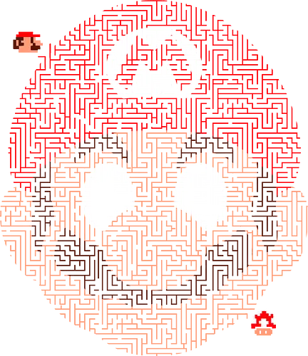 Gamer Maze 1 - mario, maze, labyrinth, gaming