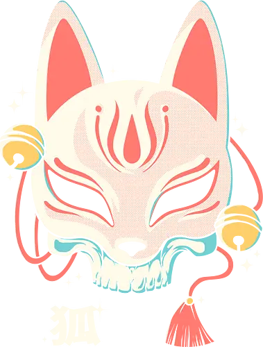 Kitsune Skull - kitsune, mask, skull, schädel