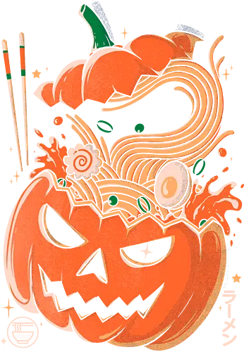 Pumpkin Noodles - Halloween Ramen, food, noodles