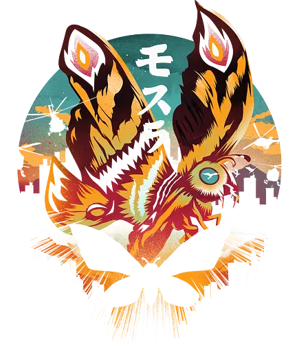 Kaiju Sunset - moth, Motte, kaiju, monster, japan